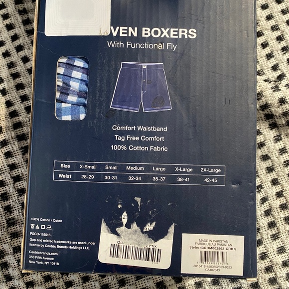 NEW Men’s GAP Boxers Blue Functional Fly Tag Free Waist 30-31 - Picture 2 of 8